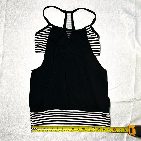 Nike Black and White Striped Layered Tankini Bathing Suit Top - Picture 5 of 6